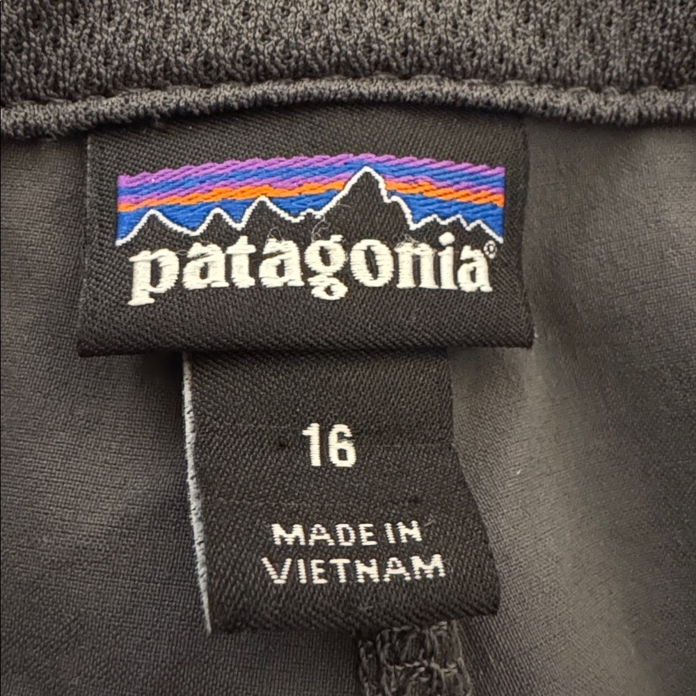 Patagonia stretch Charcoal athletic drawstring Pants size 16 charcoal gray - Picture 7 of 8